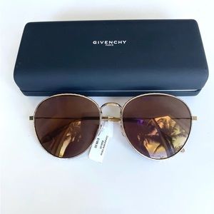 Givenchy Metal Round Frames Sunglasses Gold